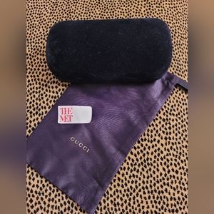 Gucci velvet hardshell glasses case + dust bag